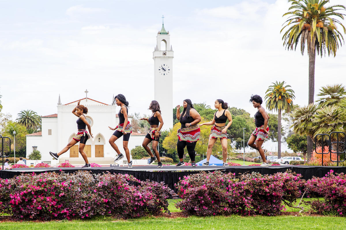 Students dancing.